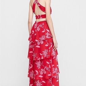 Never worn Floral Tiered Twist Back Maxi Dress